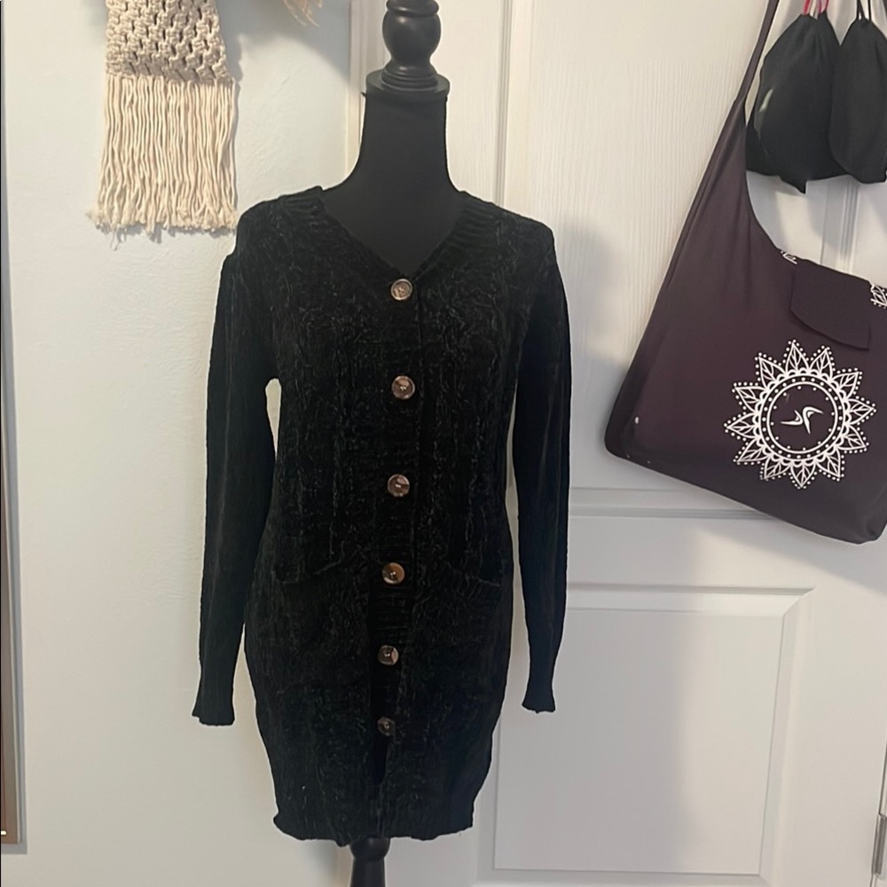 Black Button-Up Cardigan